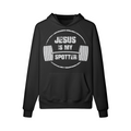 JESUS IS MY SPOTTER (TEXT)- Hoodie-Black-League of Lifters