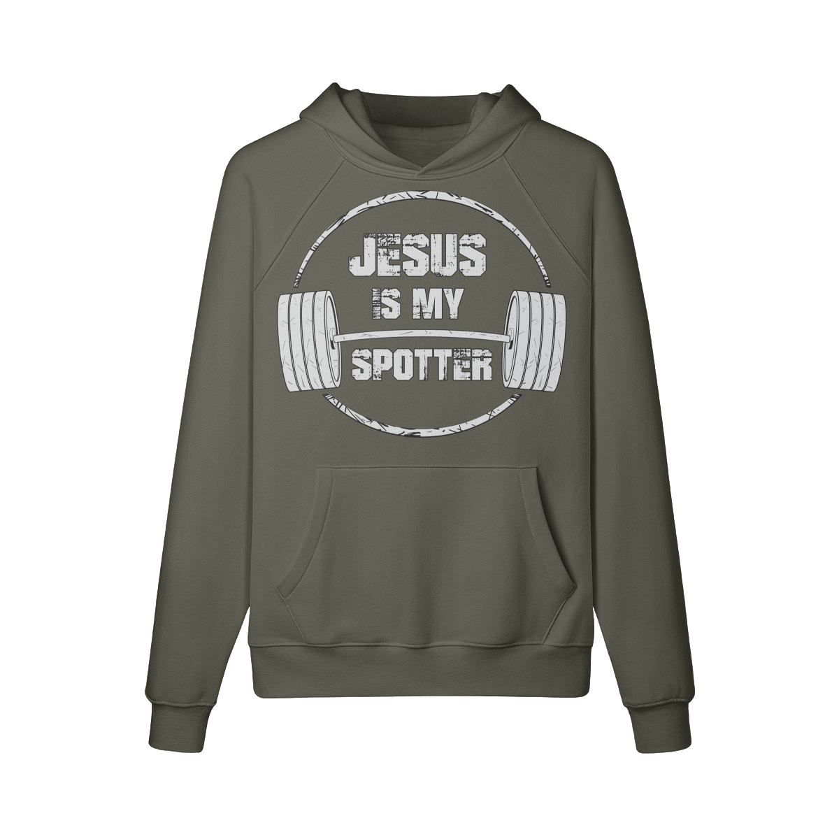 JESUS IS MY SPOTTER (TEXT)- Hoodie-Charcoal Grey-League of Lifters