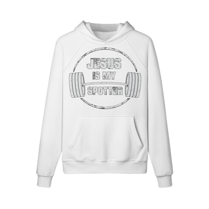 JESUS IS MY SPOTTER (TEXT)- Hoodie-White-League of Lifters