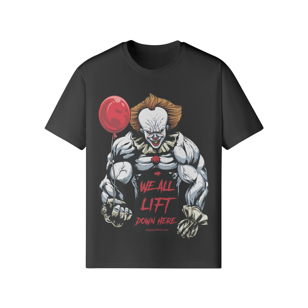 WE ALL LIFT DOWN HERE (BALLOON)- Classic T-Shirt-Black-League of Lifters