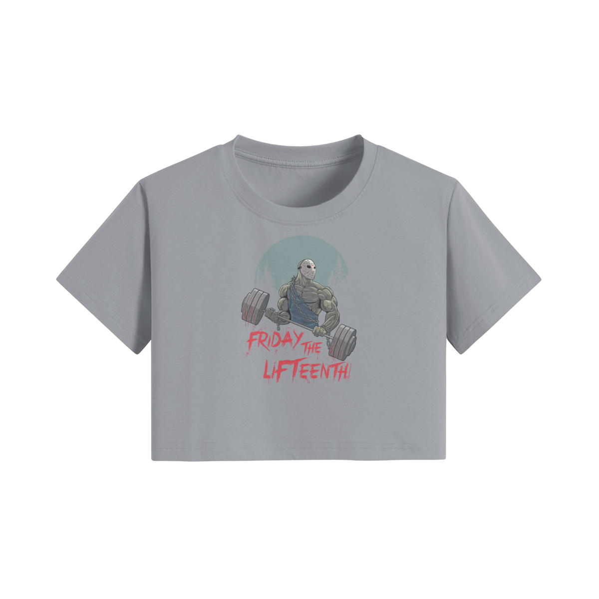 FRIDAY THE LIFTEENTH- Womens Crop Top-Light Gray-League of Lifters
