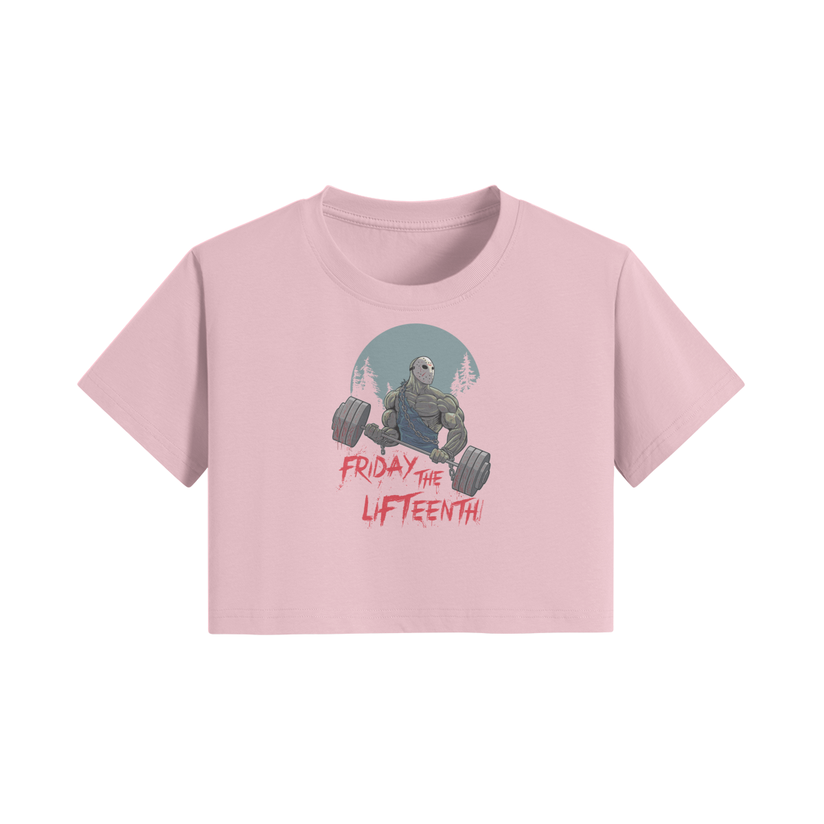 FRIDAY THE LIFTEENTH- Womens Crop Top-Pink-League of Lifters