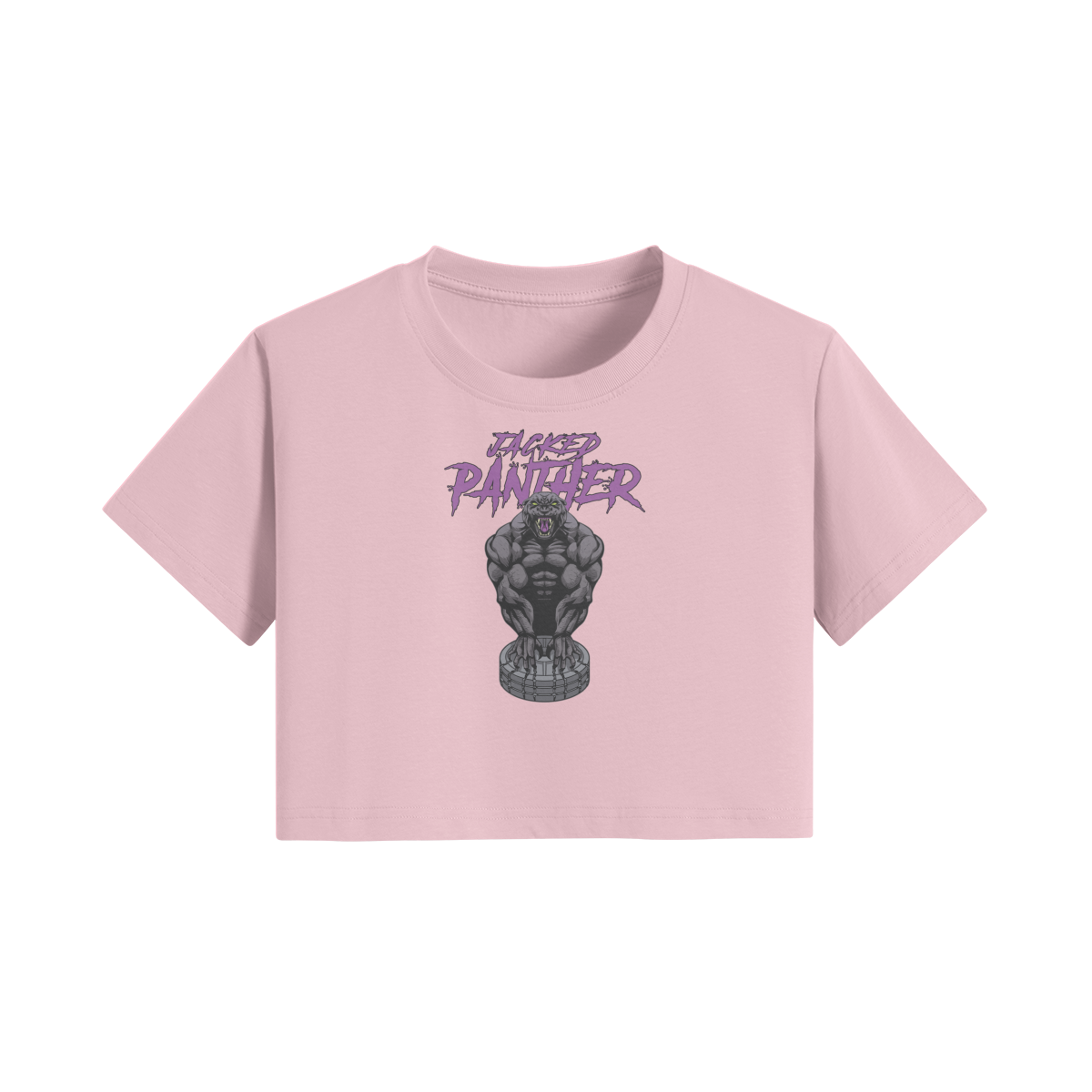 JACKED PANTHER- Womens Crop Top-Pink-League of Lifters