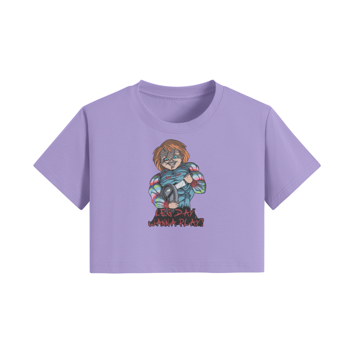 LEG DAY WANNA PLAY?- Womens Crop Top-Lavender-League of Lifters