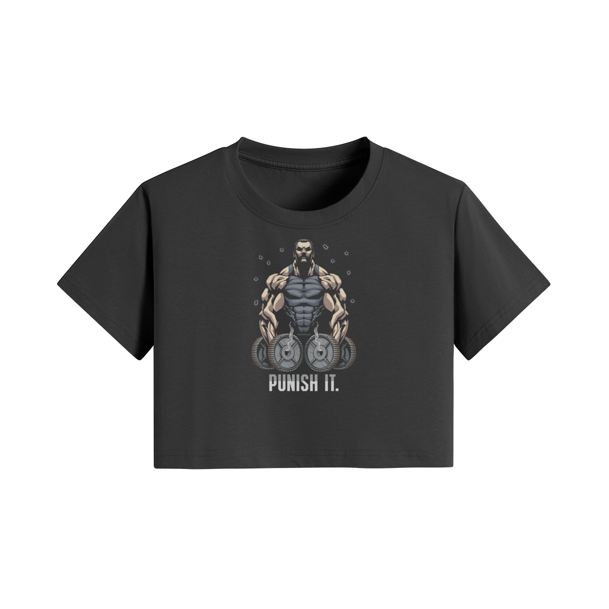 PUNISH IT- Womens Crop Top-Black-League of Lifters