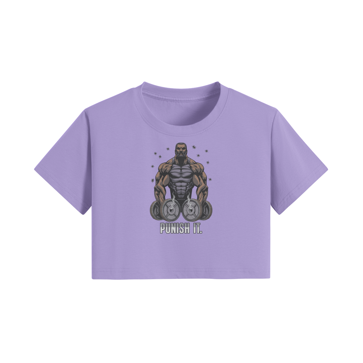 PUNISH IT (BEARD)- Womens Crop Top-Lavender-League of Lifters