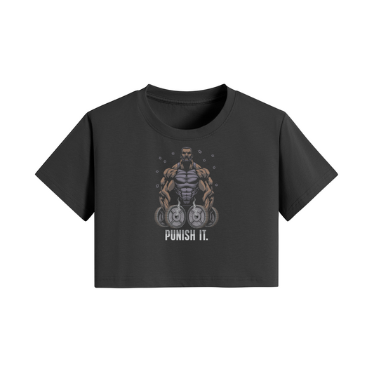 PUNISH IT (BEARD)- Womens Crop Top-Black-League of Lifters