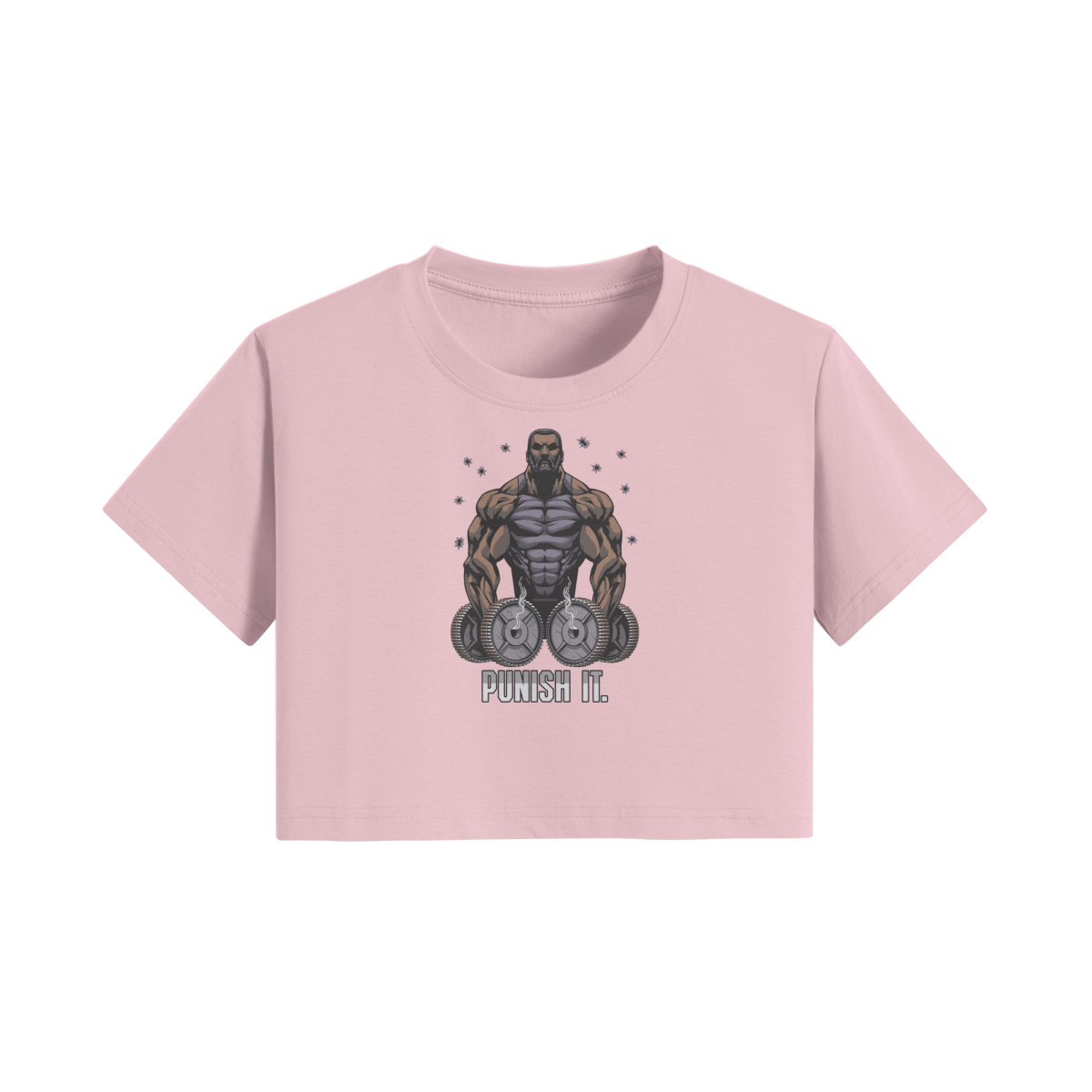 PUNISH IT (BEARD)- Womens Crop Top-Pink-League of Lifters
