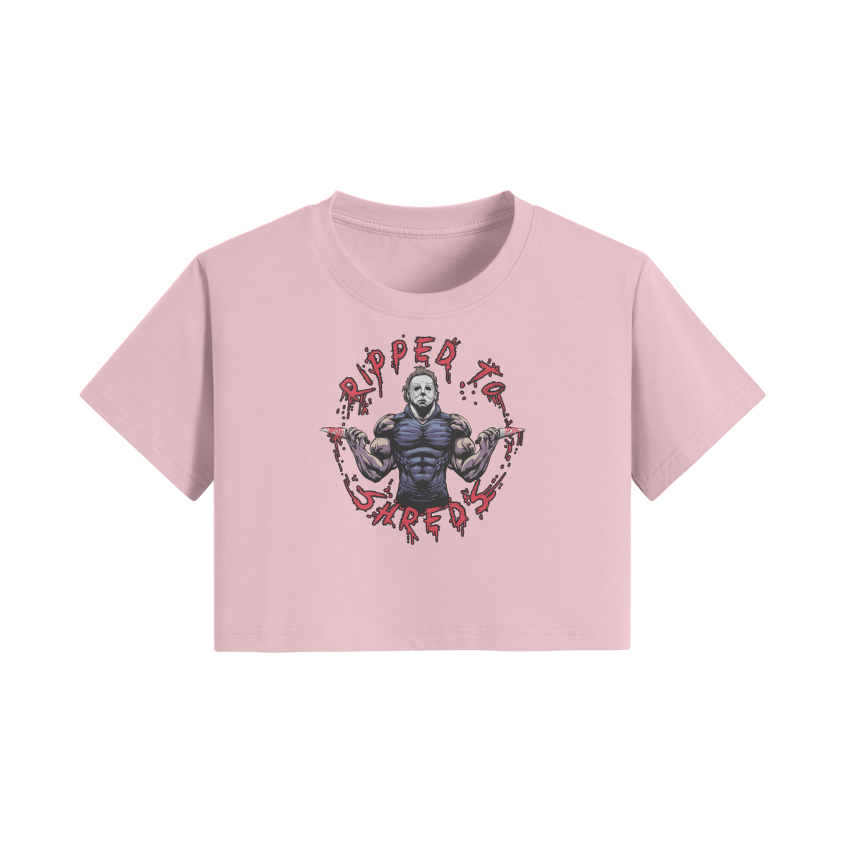 RIPPED TO SHREDS- Womens Crop Top-Pink-League of Lifters