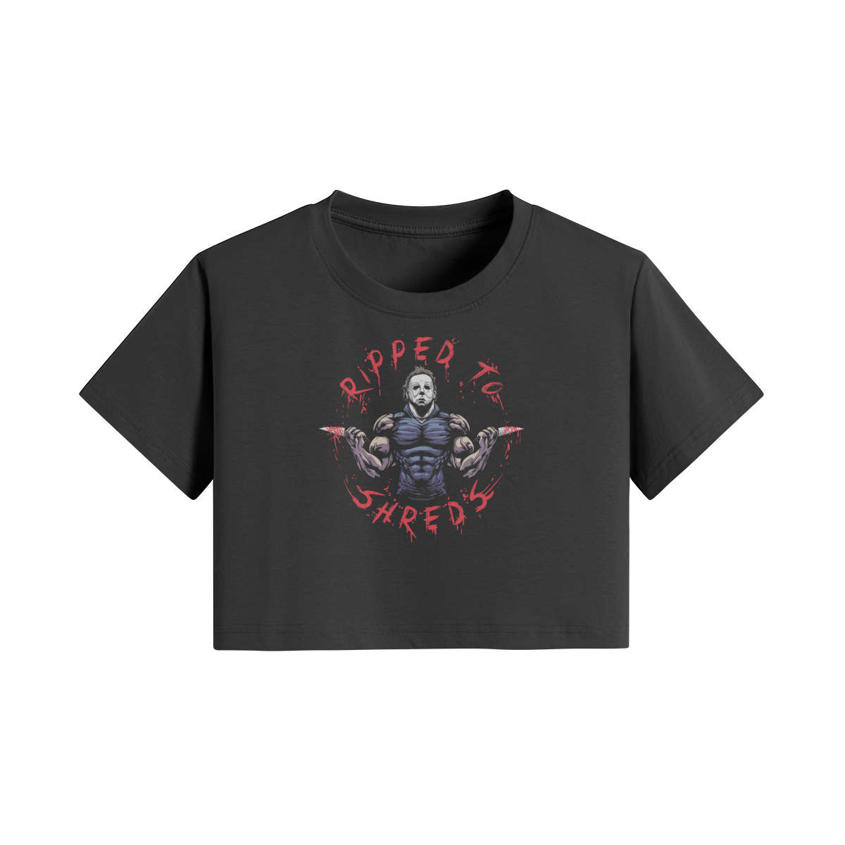 RIPPED TO SHREDS- Womens Crop Top-Black-League of Lifters