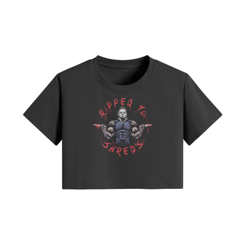 RIPPED TO SHREDS- Womens Crop Top-Black-League of Lifters