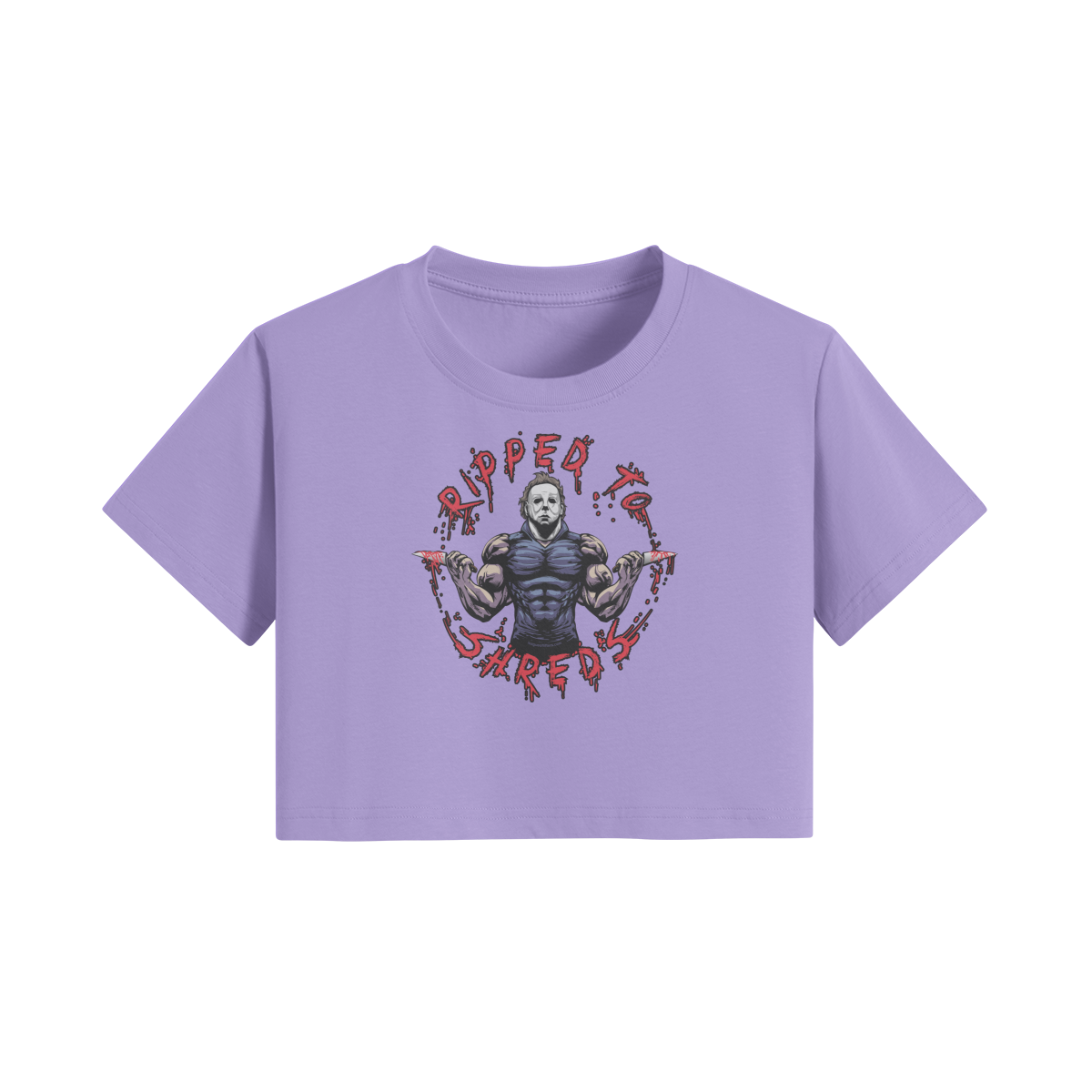 RIPPED TO SHREDS- Womens Crop Top-Lavender-League of Lifters