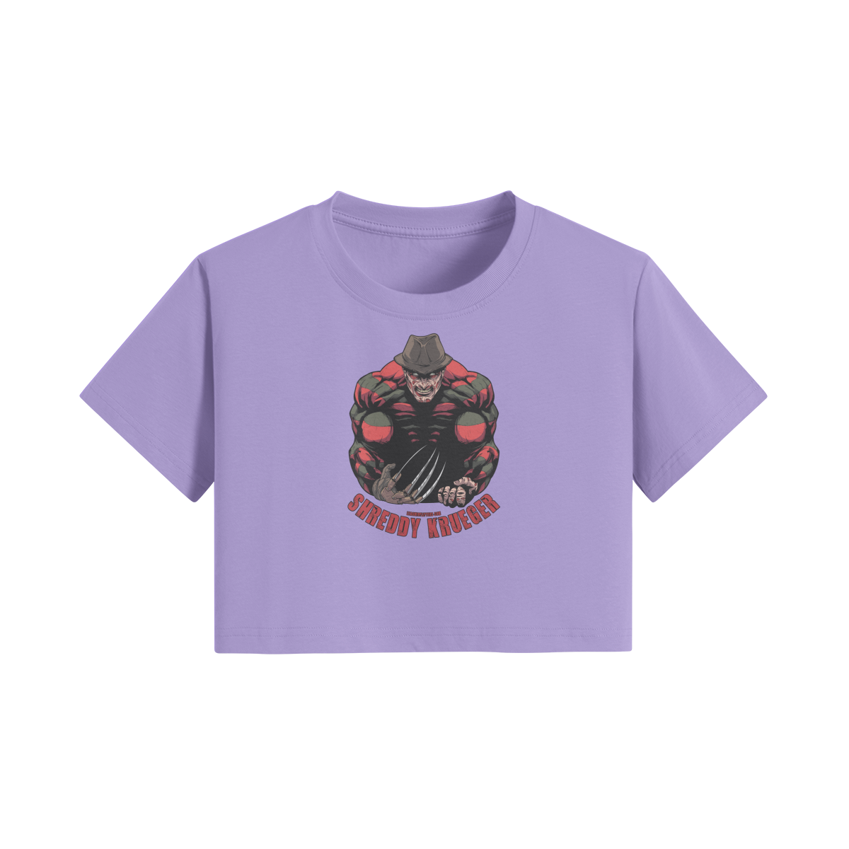 SHREDDY KRUEGER- Womens Crop Top-Lavender-League of Lifters