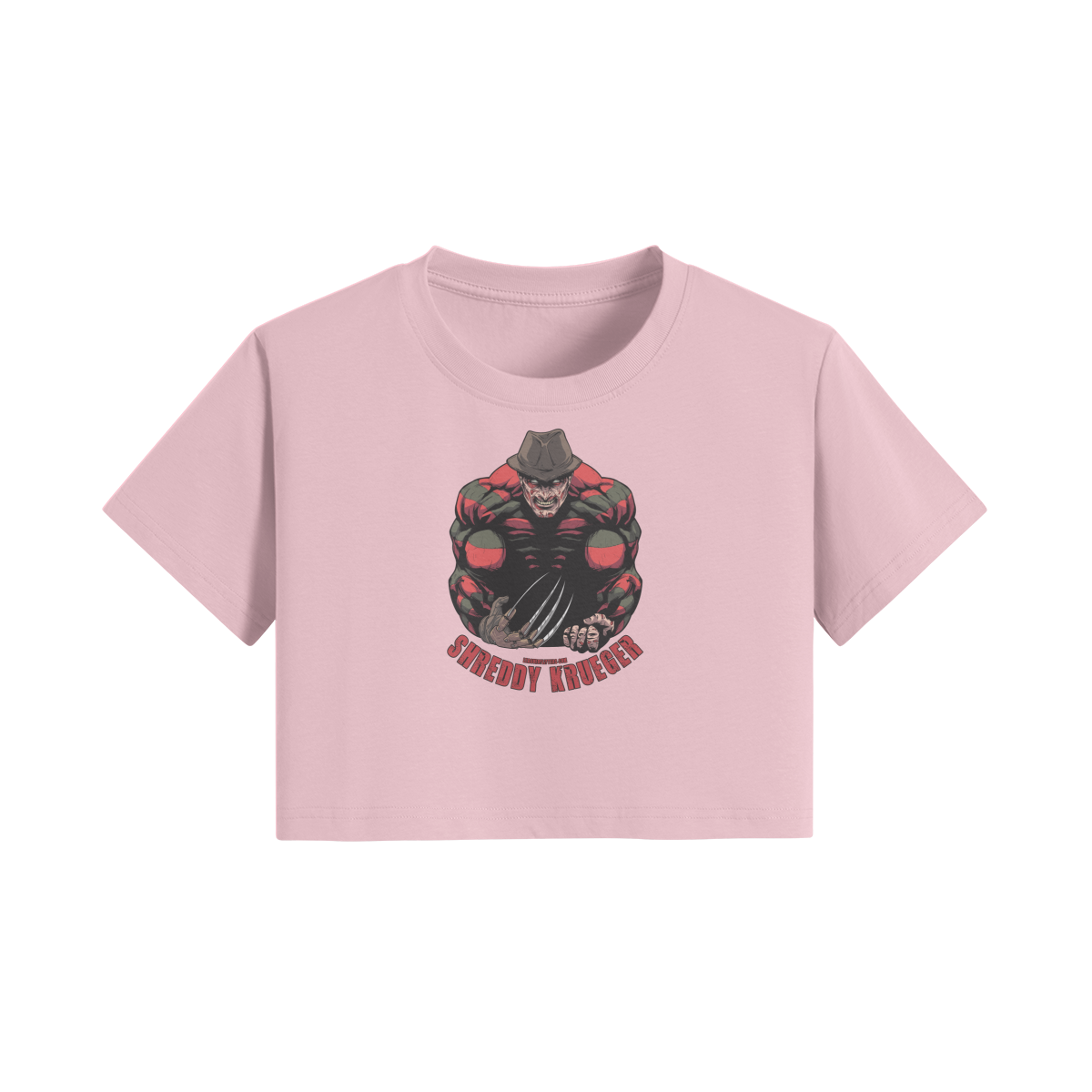SHREDDY KRUEGER- Womens Crop Top-Pink-League of Lifters