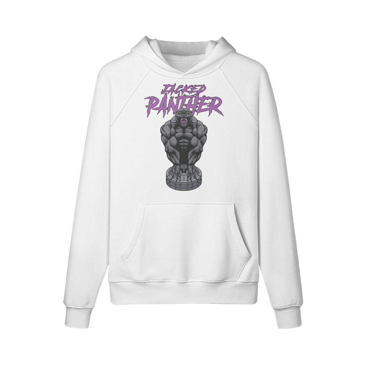 JACKED PANTHER- Hoodie-White-League of Lifters