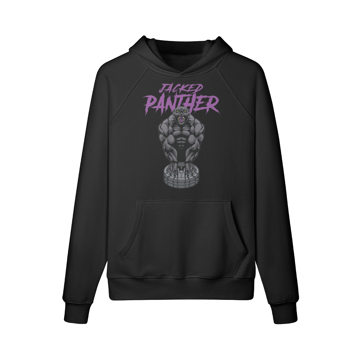 JACKED PANTHER- Hoodie-Black-League of Lifters