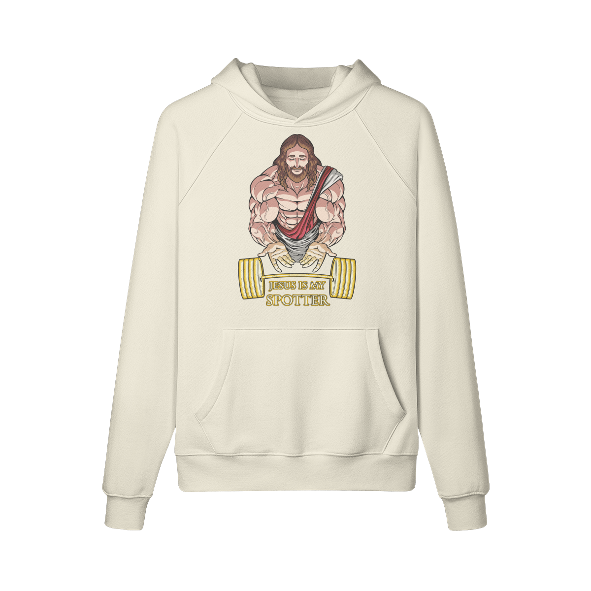 JESUS IS MY SPOTTER- Hoodie-Rice Apricot-League of Lifters