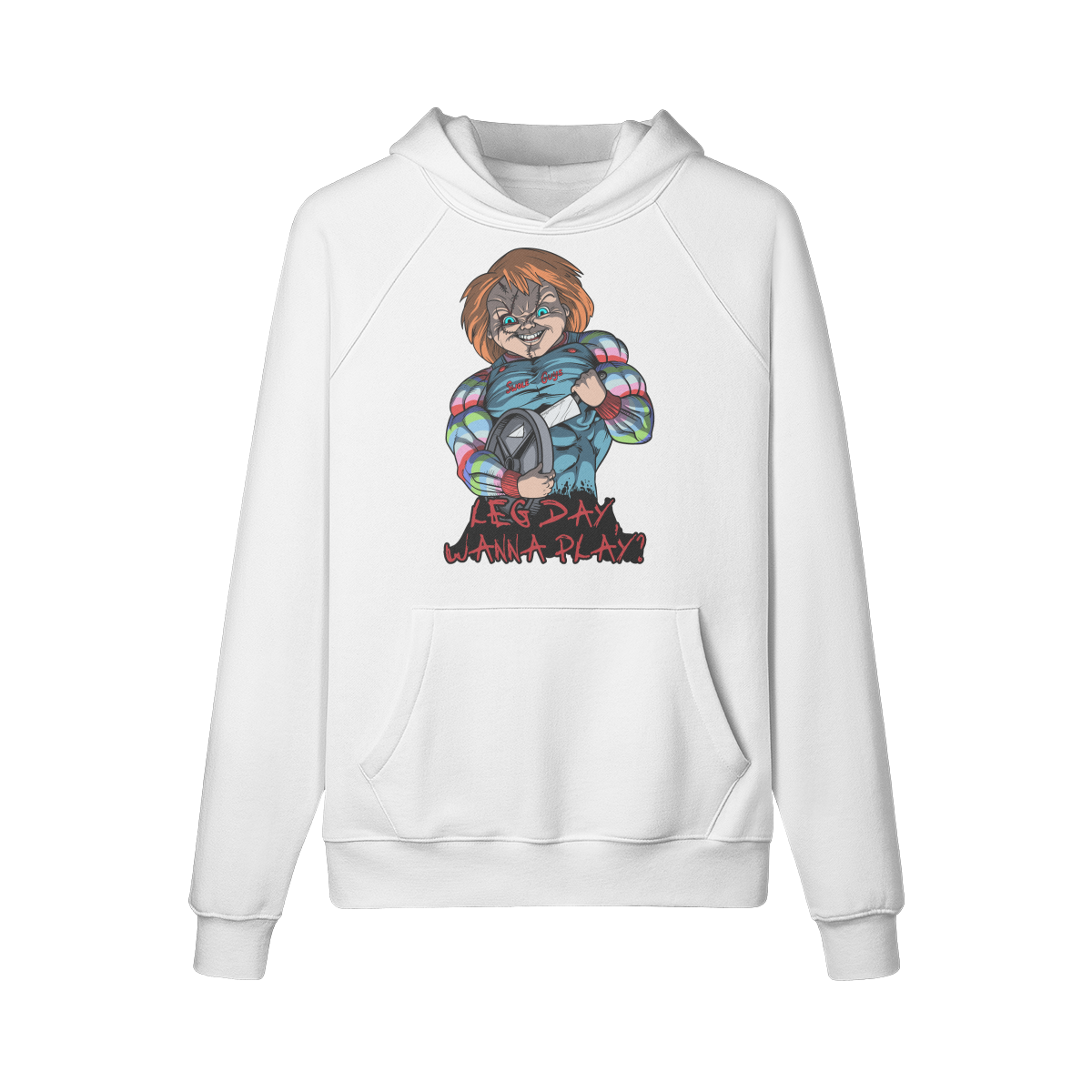 LEG DAY WANNA PLAY?- Hoodie-White-League of Lifters