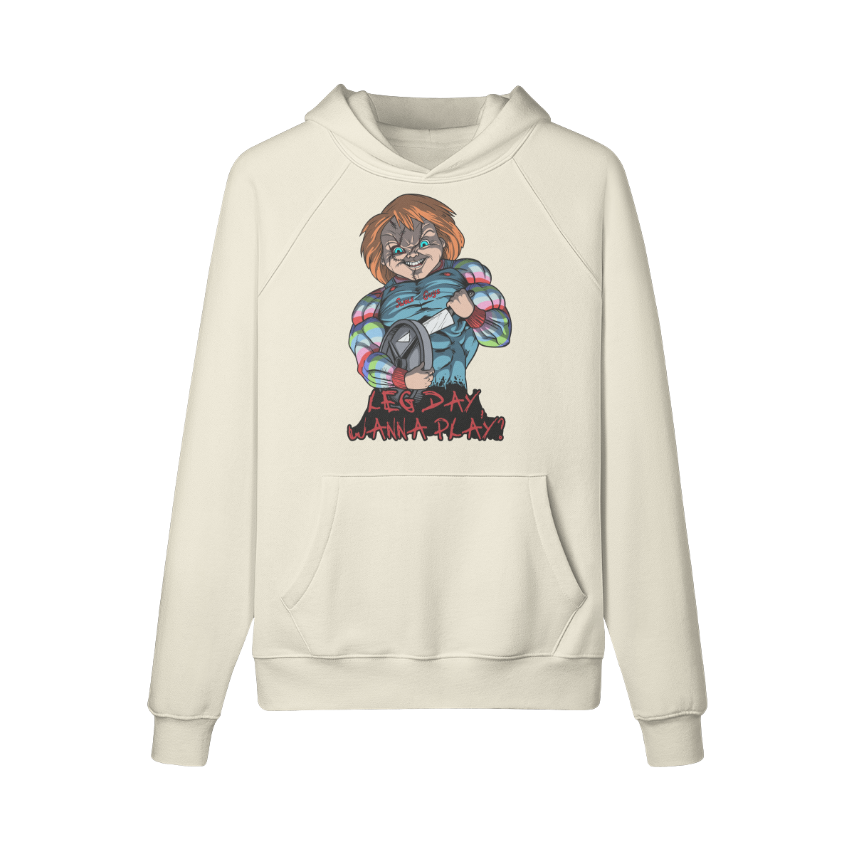 LEG DAY WANNA PLAY?- Hoodie-Rice Apricot-League of Lifters