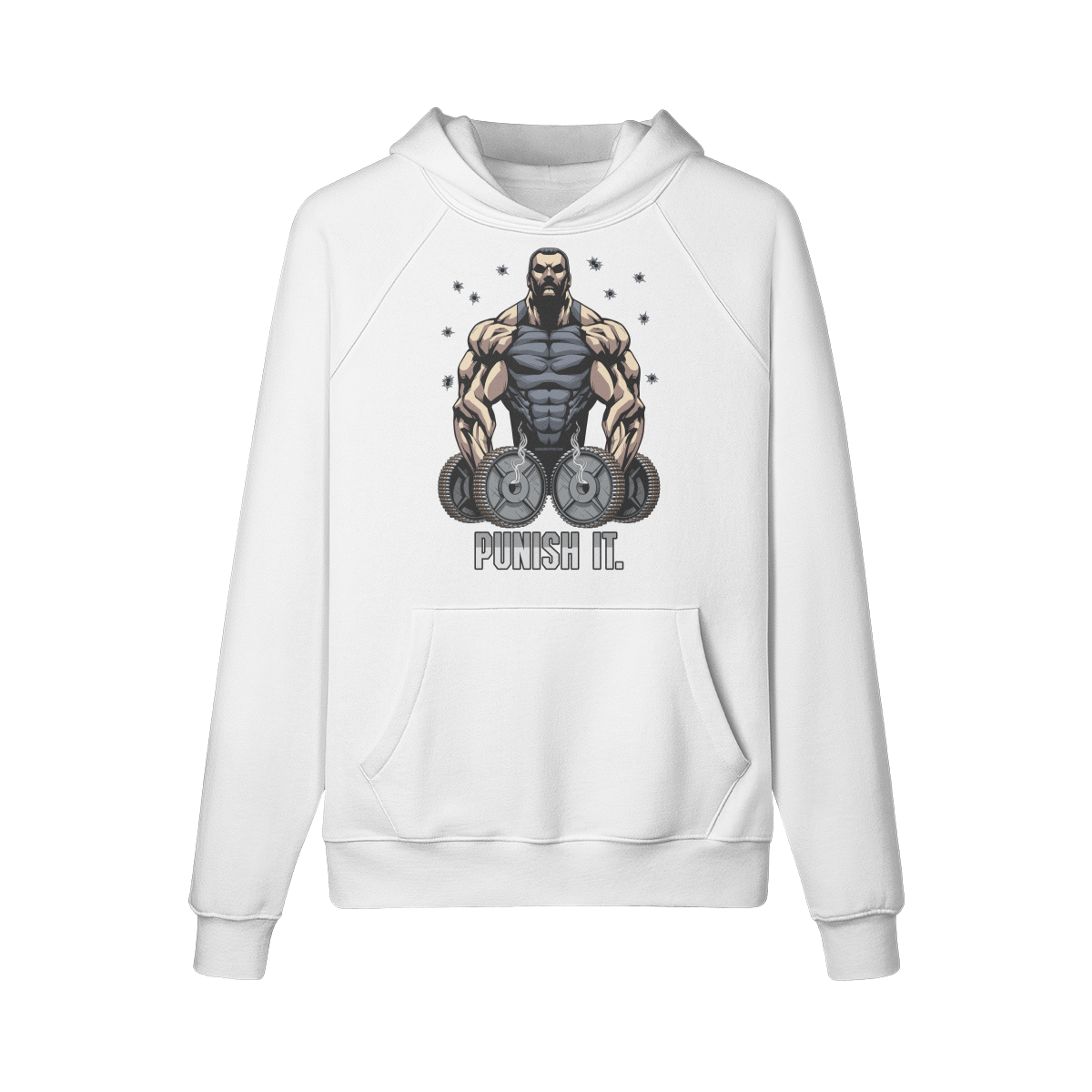 PUNISH IT- Hoodie-White-League of Lifters