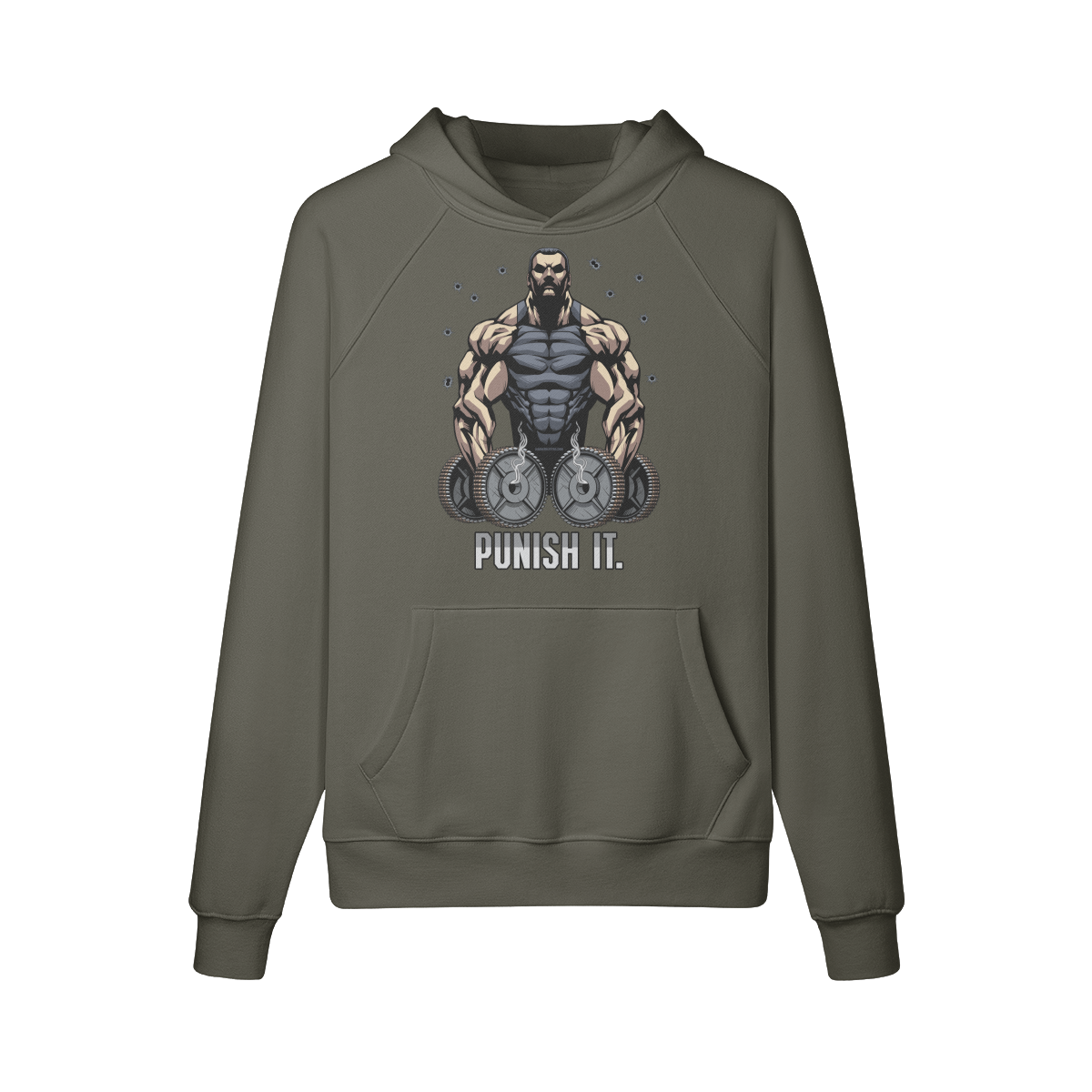 PUNISH IT- Hoodie-Charcoal Grey-League of Lifters