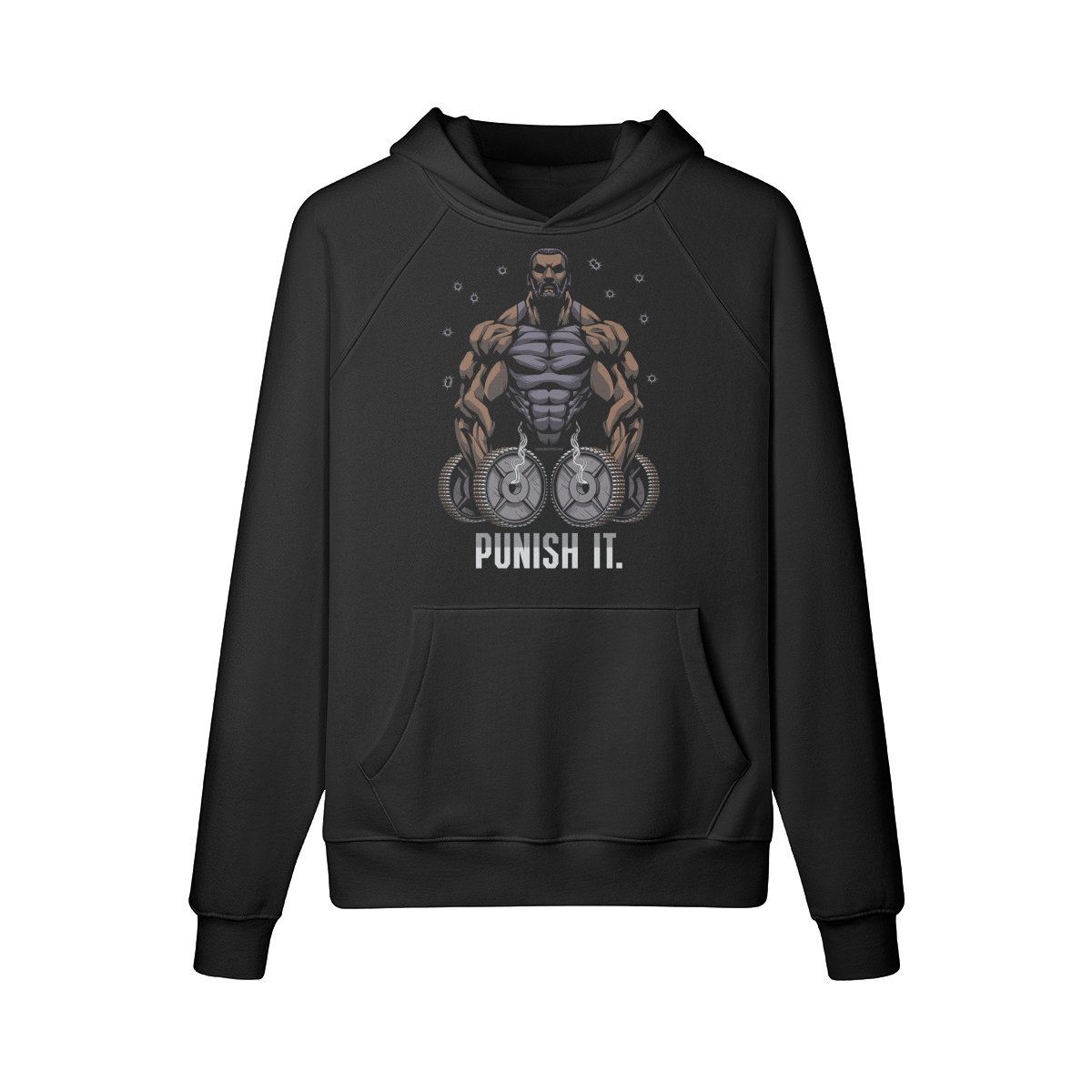 PUNISH IT (BEARD)- Hoodie-Black-League of Lifters