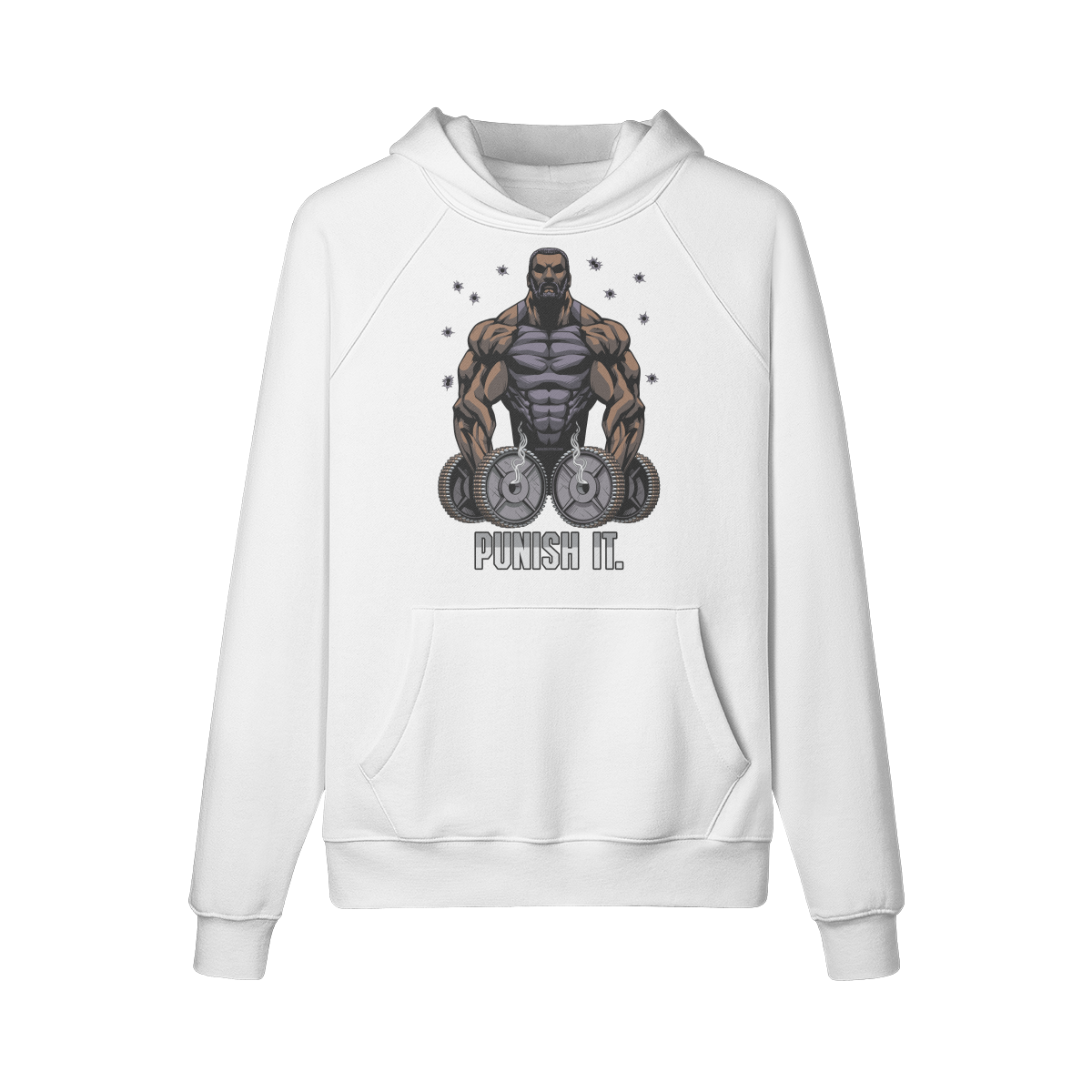 PUNISH IT (BEARD)- Hoodie-White-League of Lifters