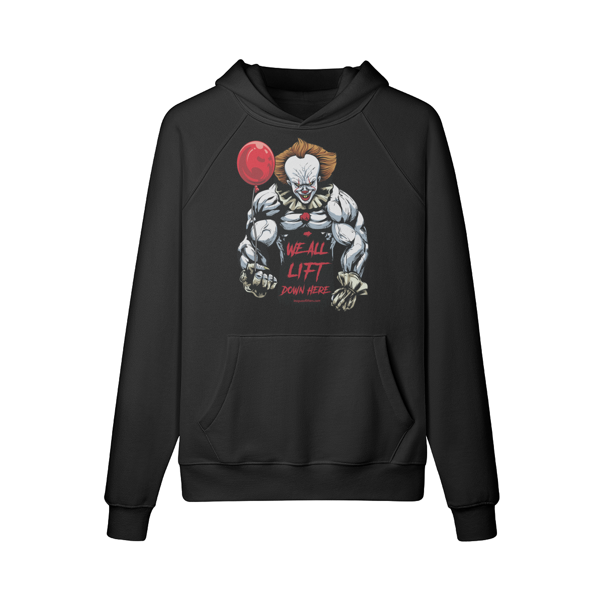 WE ALL LIFT DOWN HERE (BALLOON)- Hoodie-Black-League of Lifters
