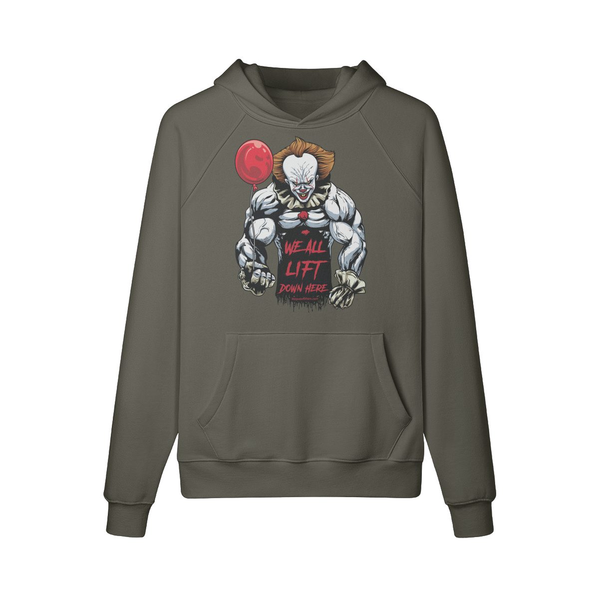 WE ALL LIFT DOWN HERE (BALLOON)- Hoodie-Charcoal Grey-League of Lifters