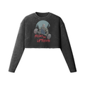 FRIDAY THE LIFTEENTH- Womens Long Sleeve Crop Top-Faded Black-League of Lifters