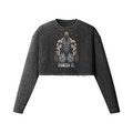 PUNISH IT- Womens Long Sleeve Crop Top-Faded Black-League of Lifters