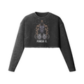 PUNISH IT (BEARD)- Womens Long Sleeve Crop Top-Faded Black-League of Lifters