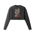 TEXAS GAINSAW MASSACRE- Womens Long Sleeve Crop Top-Faded Black-League of Lifters