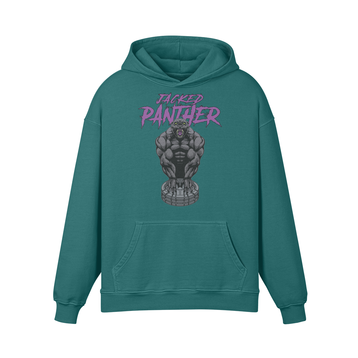 JACKED PANTHER- Oversized Hoodie-Blueish Green-League of Lifters