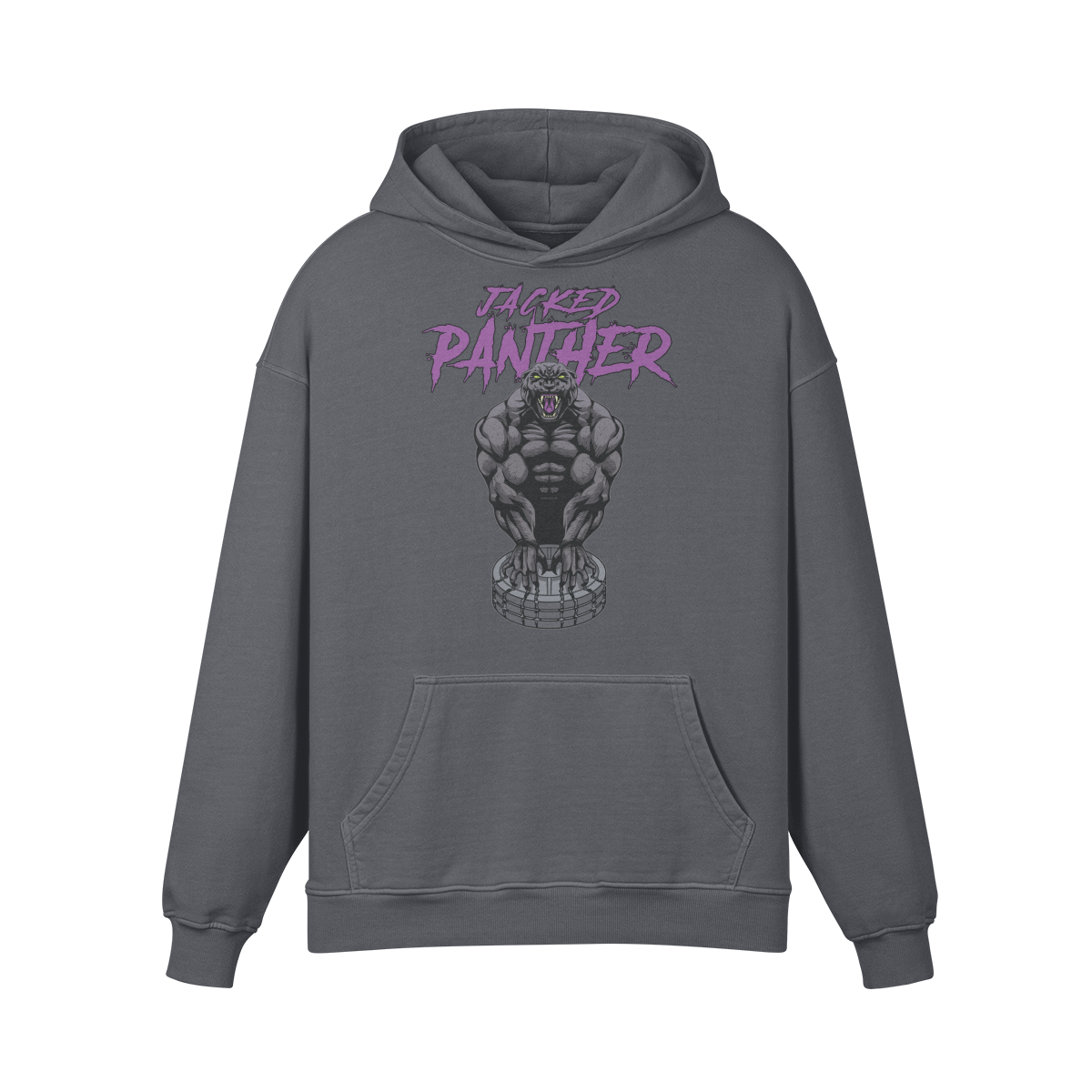 JACKED PANTHER- Oversized Hoodie-Carbon Gray-League of Lifters