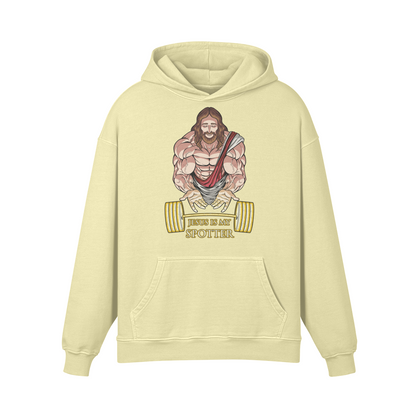 JESUS IS MY SPOTTER- Oversized Hoodie-Pale Spring Bud-League of Lifters
