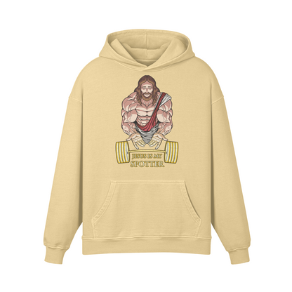 JESUS IS MY SPOTTER- Oversized Hoodie-Desert Sand-League of Lifters