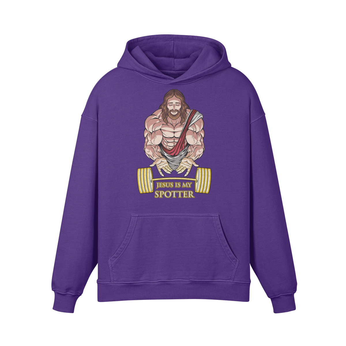 JESUS IS MY SPOTTER- Oversized Hoodie-Purple Haze-League of Lifters