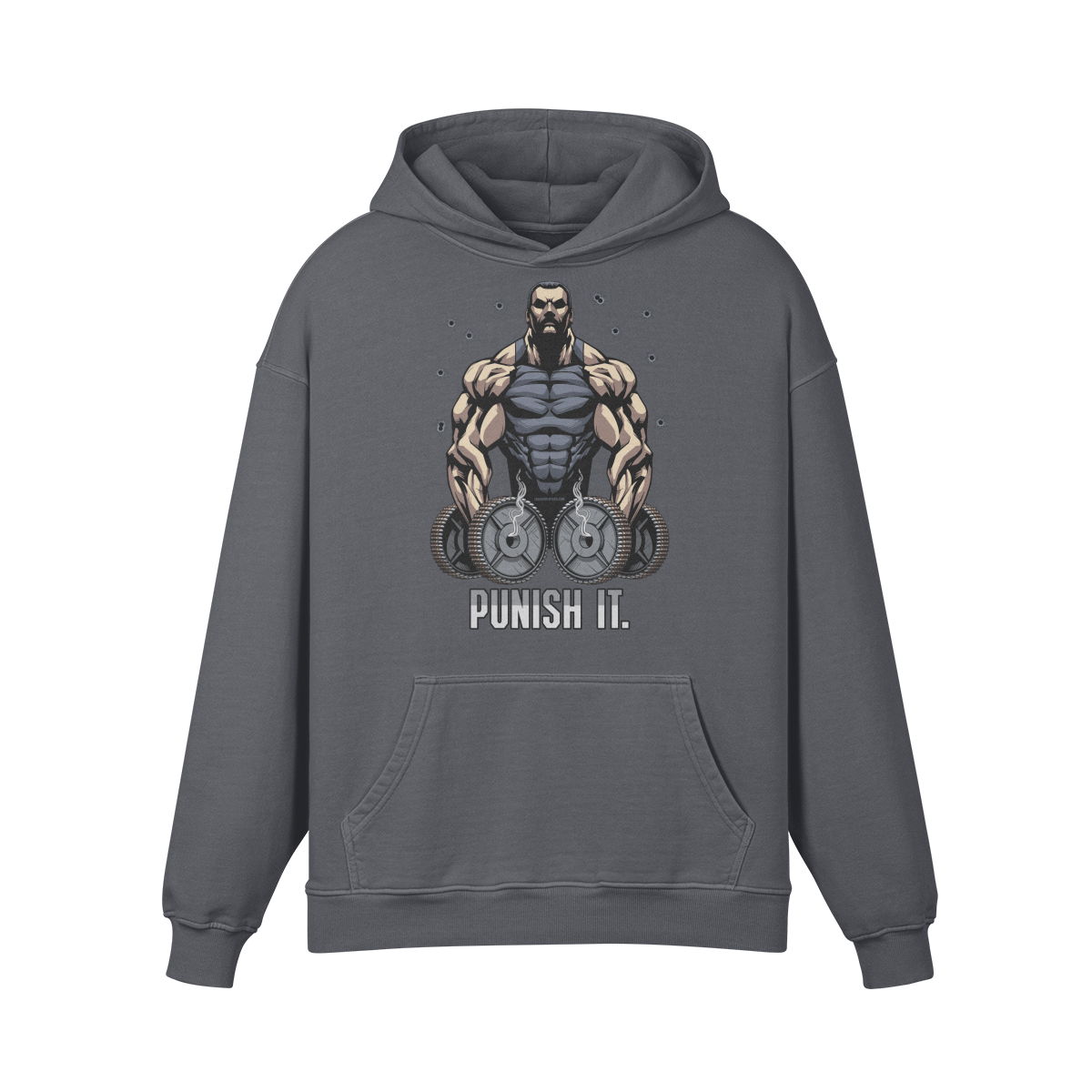 PUNISH IT- Oversized Hoodie-Carbon Gray-League of Lifters