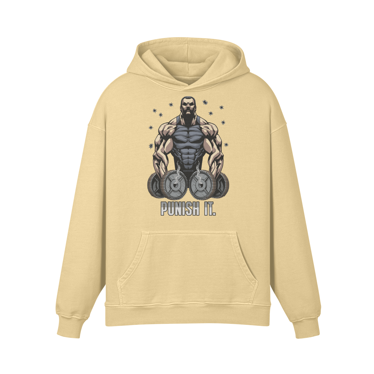 PUNISH IT- Oversized Hoodie-Desert Sand-League of Lifters