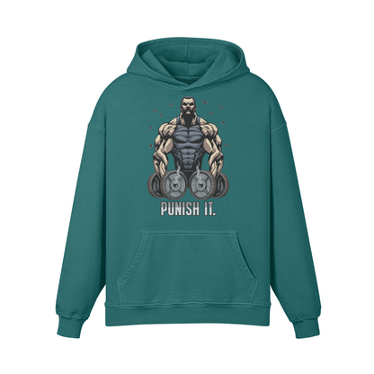 PUNISH IT- Oversized Hoodie-Blueish Green-League of Lifters