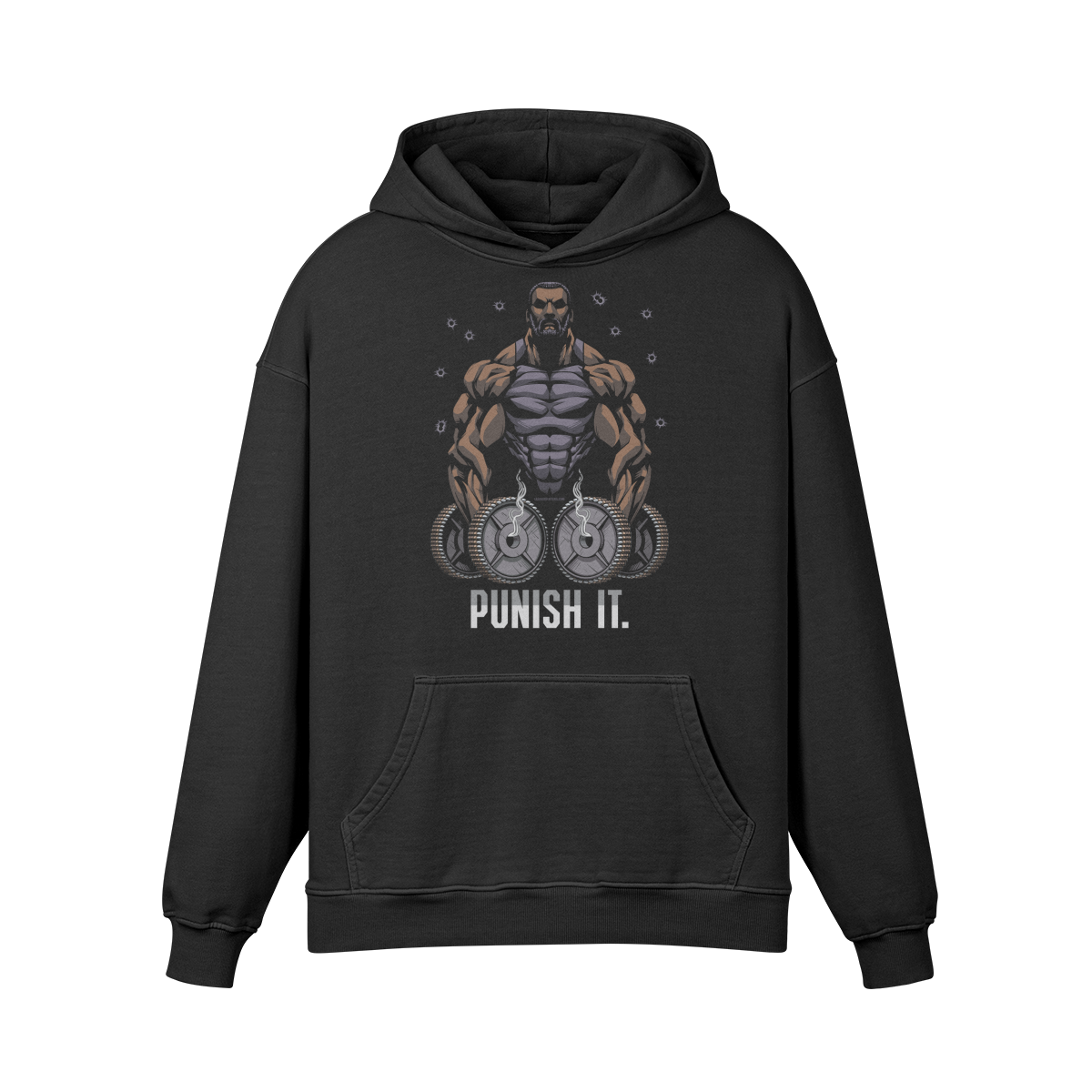 PUNISH IT (BEARD)- Oversized Hoodie-Faded Black-League of Lifters