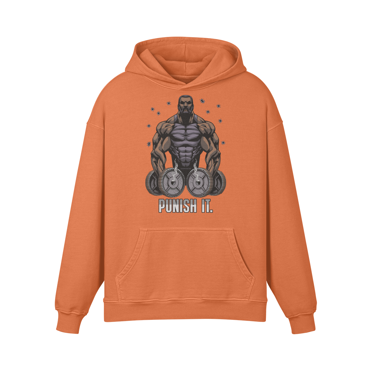 PUNISH IT (BEARD)- Oversized Hoodie-Copper Red-League of Lifters