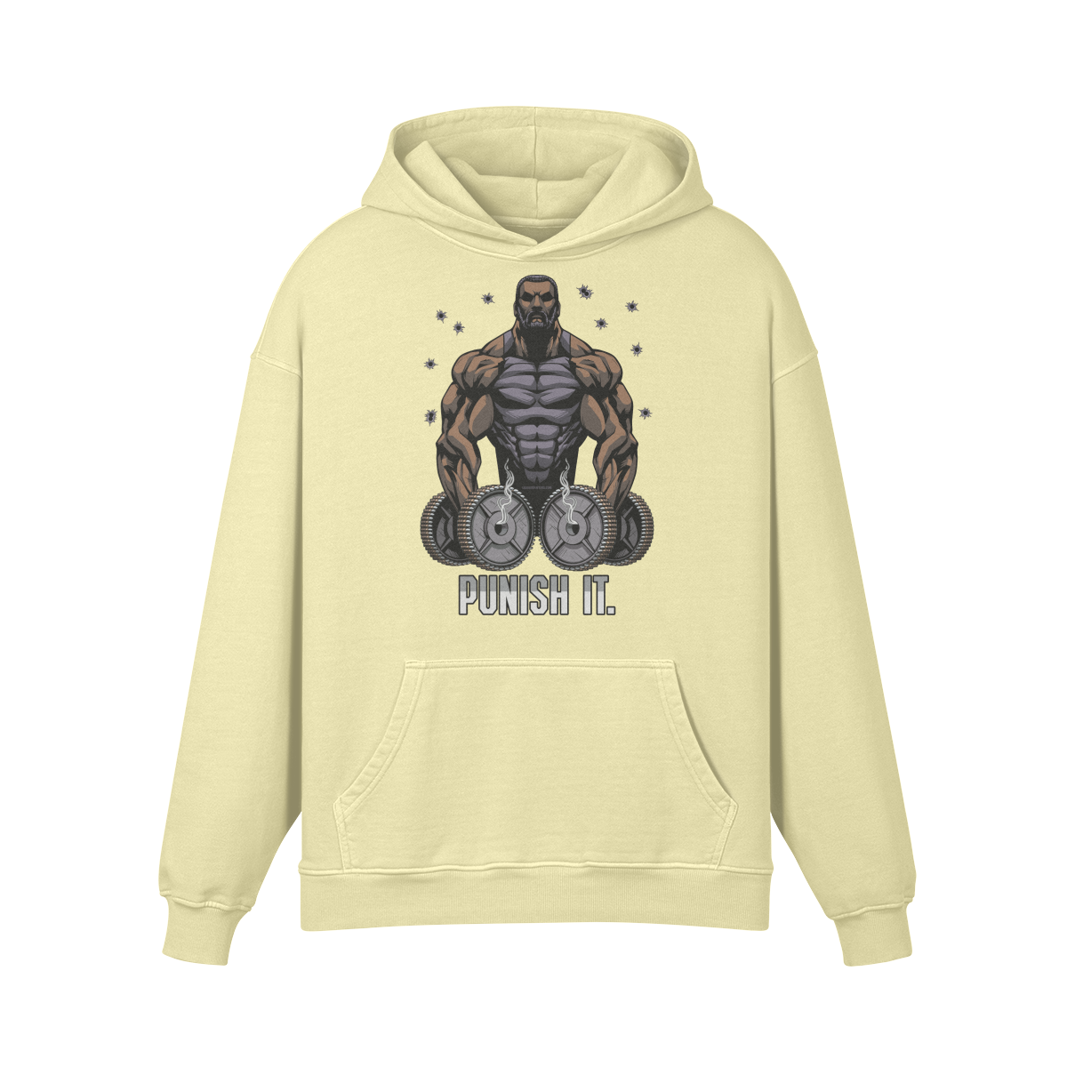 PUNISH IT (BEARD)- Oversized Hoodie-Pale Spring Bud-League of Lifters