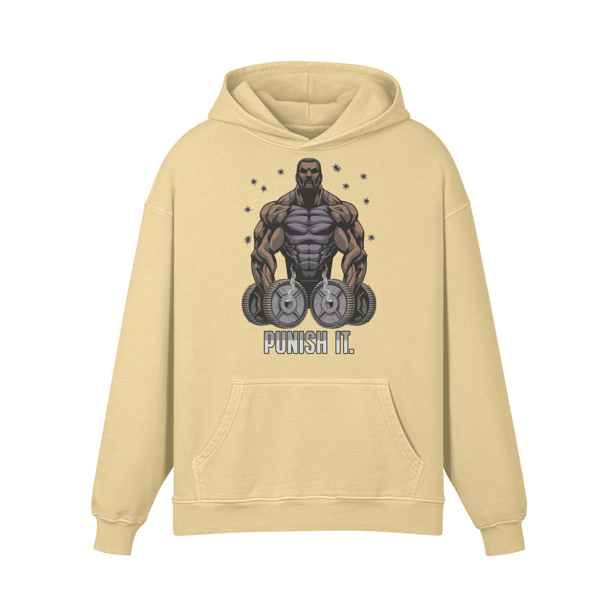 PUNISH IT (BEARD)- Oversized Hoodie-Desert Sand-League of Lifters