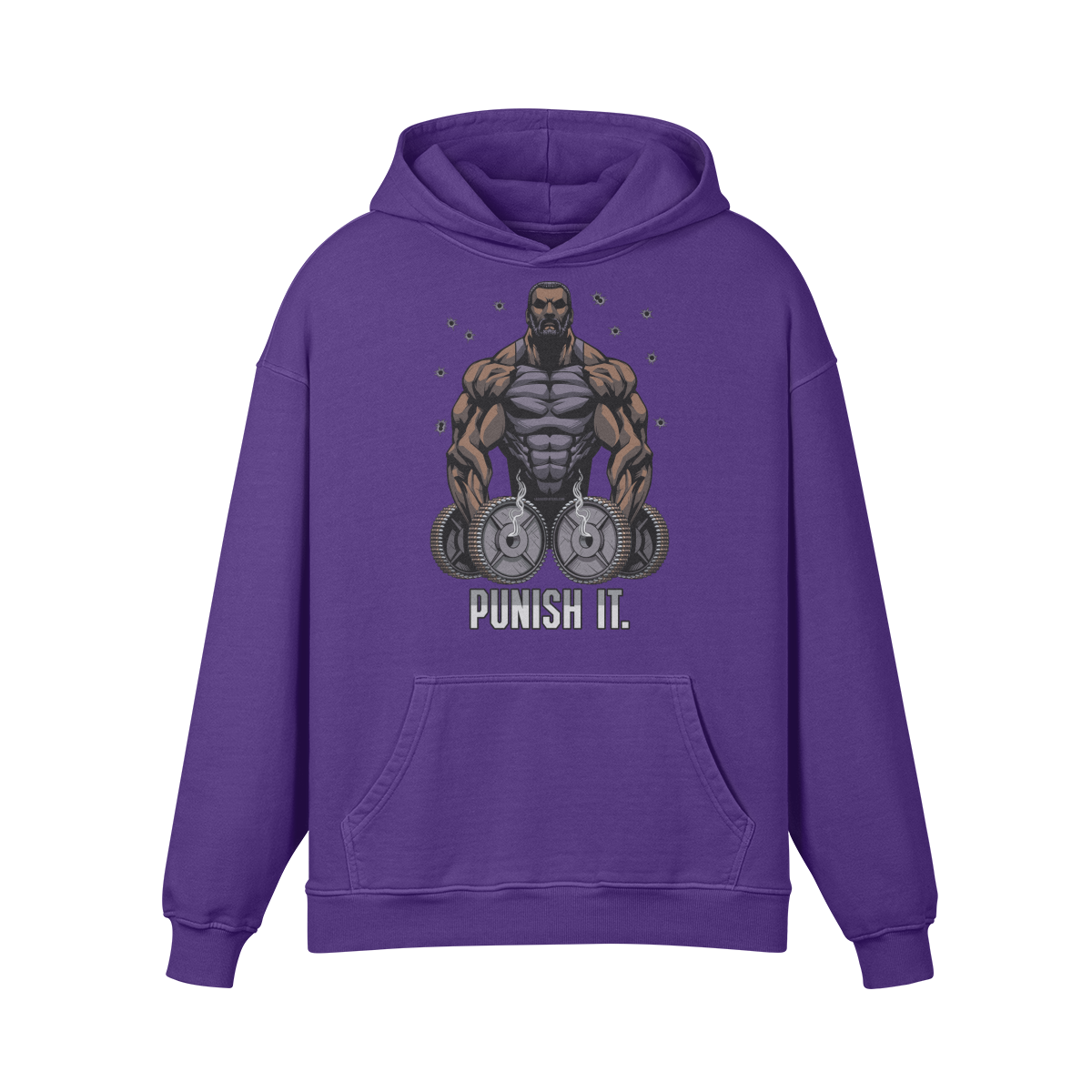 PUNISH IT (BEARD)- Oversized Hoodie-Purple Haze-League of Lifters