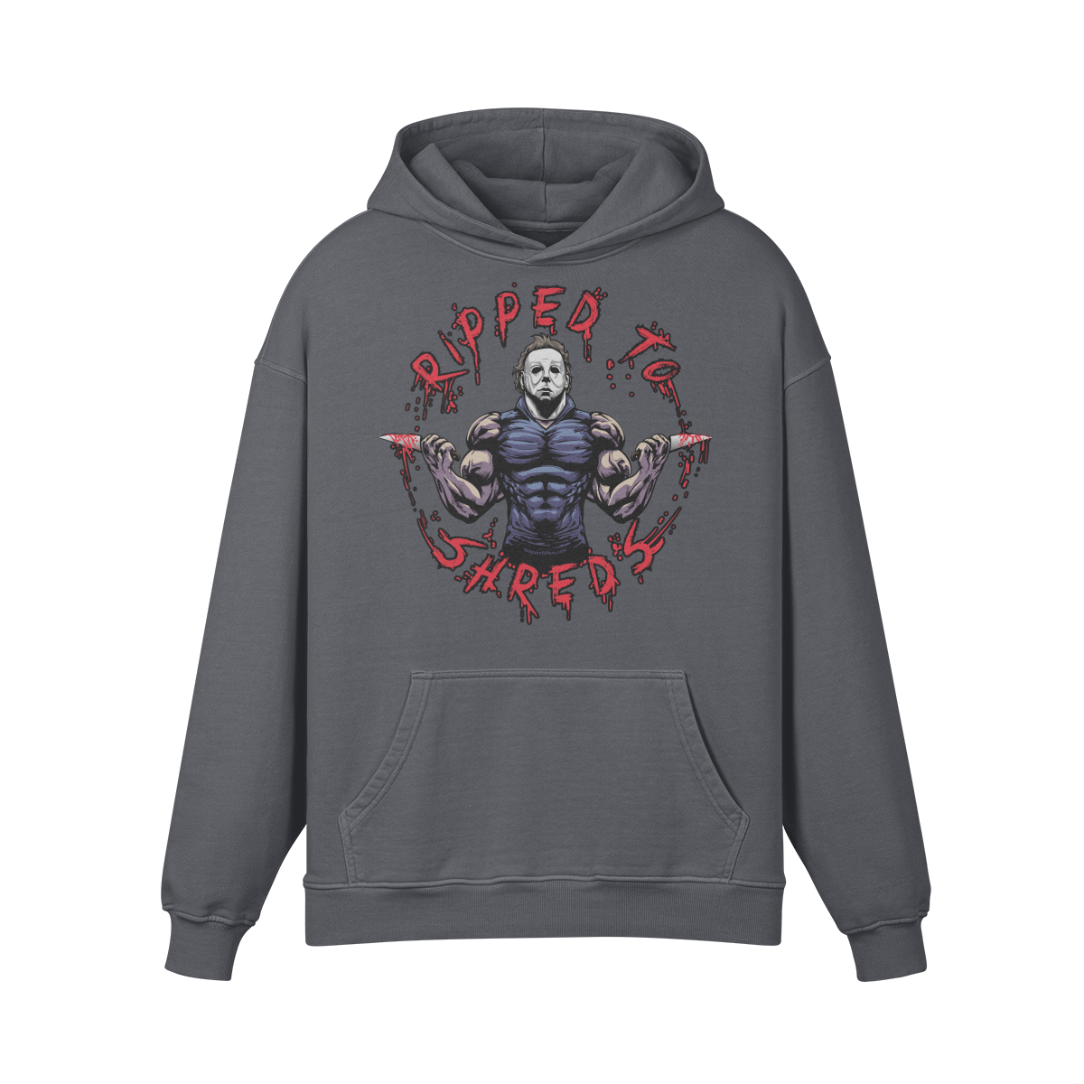 RIPPED TO SHREDS- Oversized Hoodie-Carbon Gray-League of Lifters