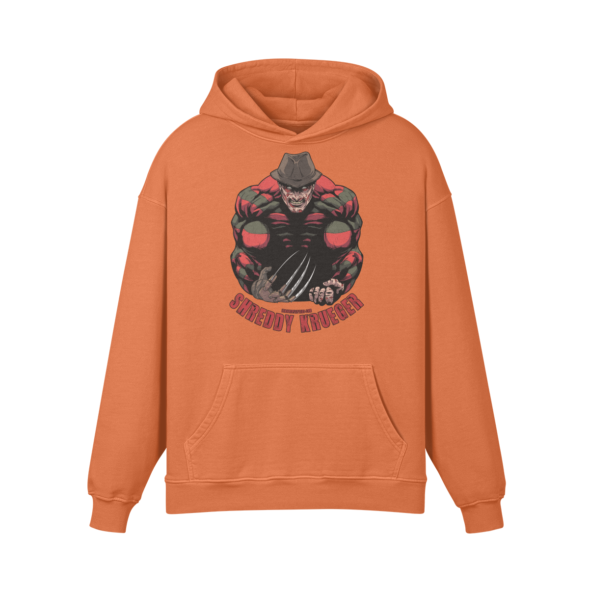 SHREDDY KRUEGER- Oversized Hoodie-Copper Red-League of Lifters