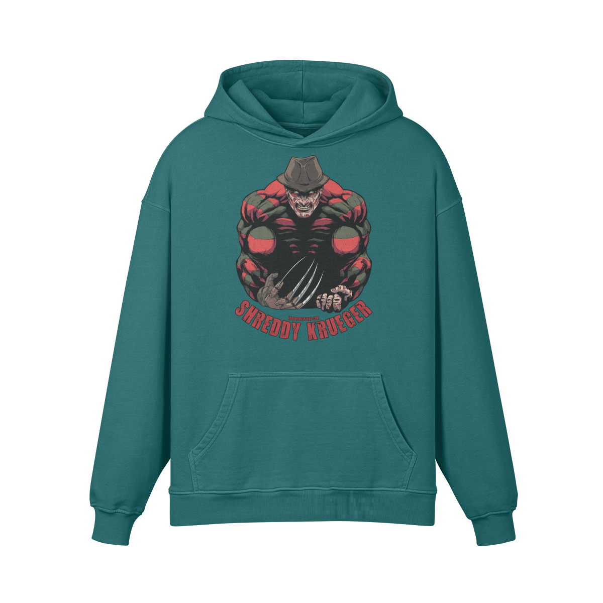SHREDDY KRUEGER- Oversized Hoodie-Blueish Green-League of Lifters