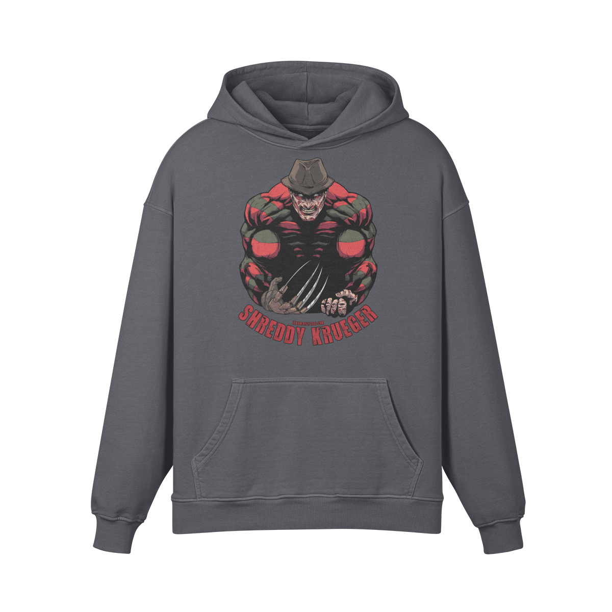 SHREDDY KRUEGER- Oversized Hoodie-Carbon Gray-League of Lifters